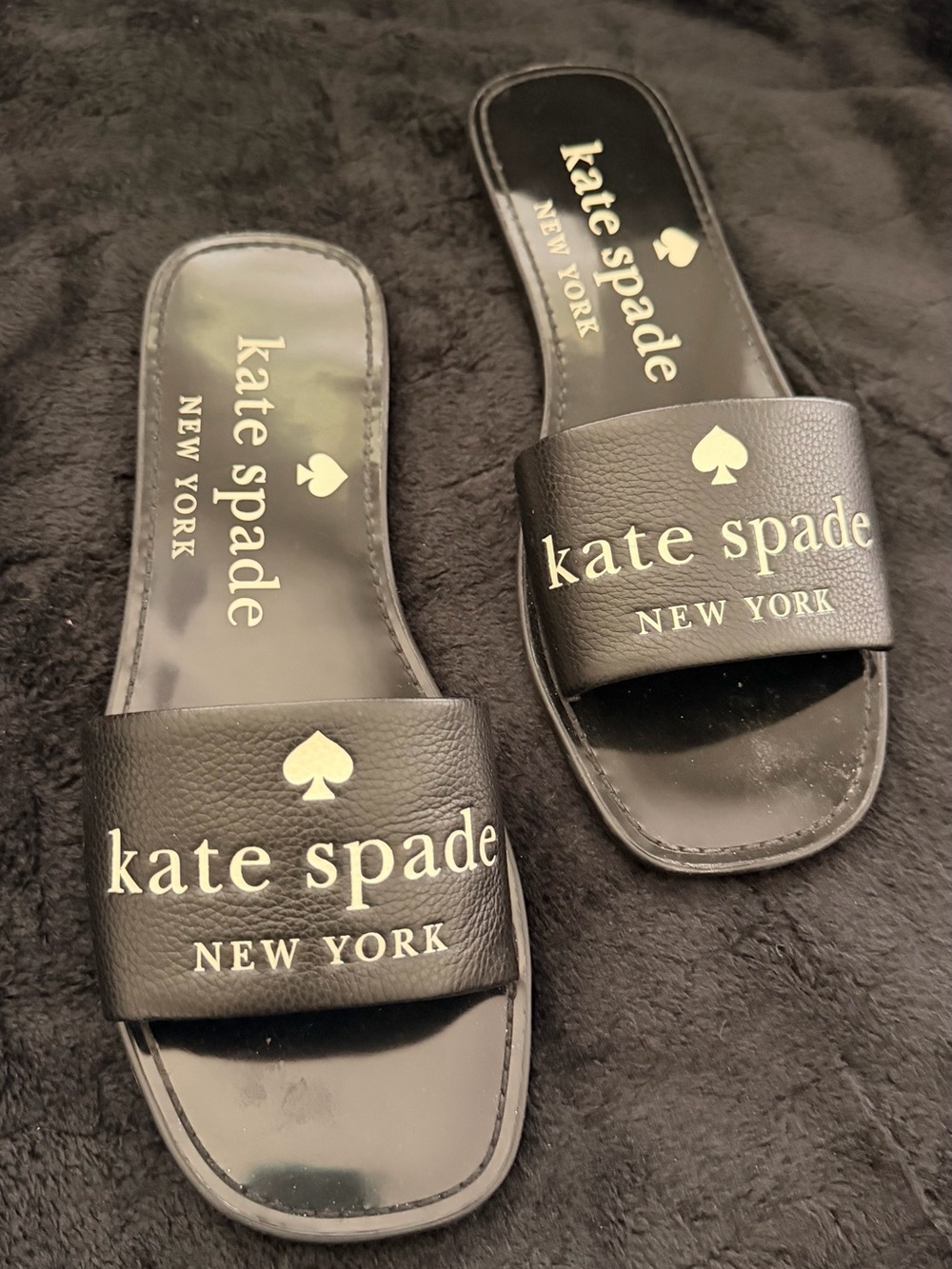 Kate Spade New York Black Logo Slide Sandals - Picture 2 of 5